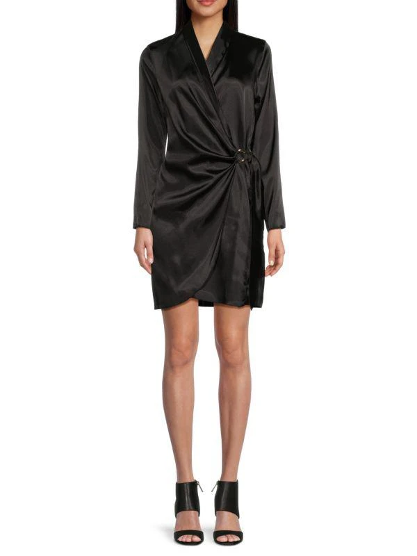 TASH + SOPHIE Satin Mini Wrap Dress 1
