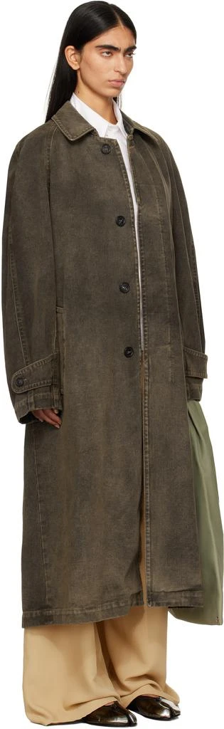 MM6 Brown Faded Denim Coat 2