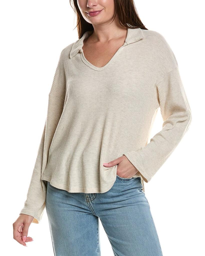 Project Social T Project Social T Zoey Brushed Rib Collared Pullover
