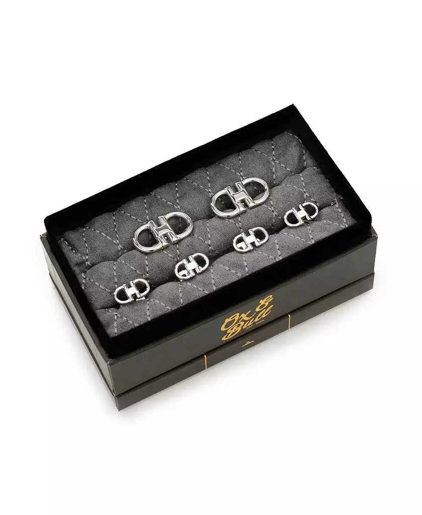 Ox and Bull Trading Co. Men's Horse Bit Stainless Steel Cufflinks and Stud Set, 6 Piece Set 2