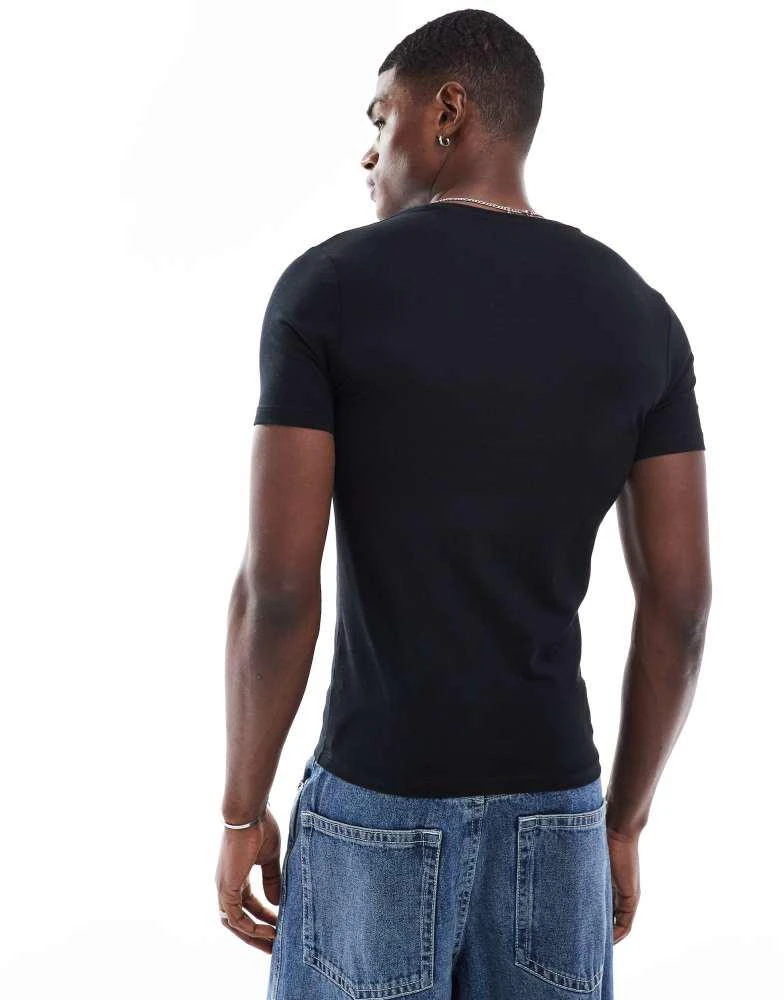 ASOS ASOS DESIGN essentials 2 pack muscle fit t-shirts in black 3