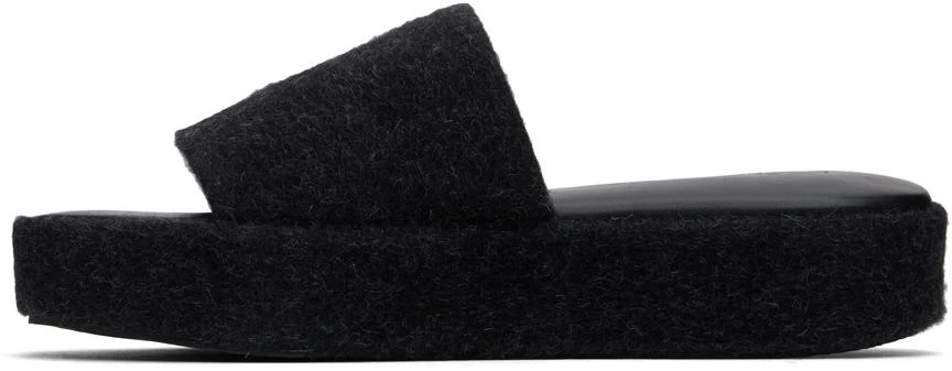 LAUREN MANOOGIAN Black Brushed Platform Sandals 3
