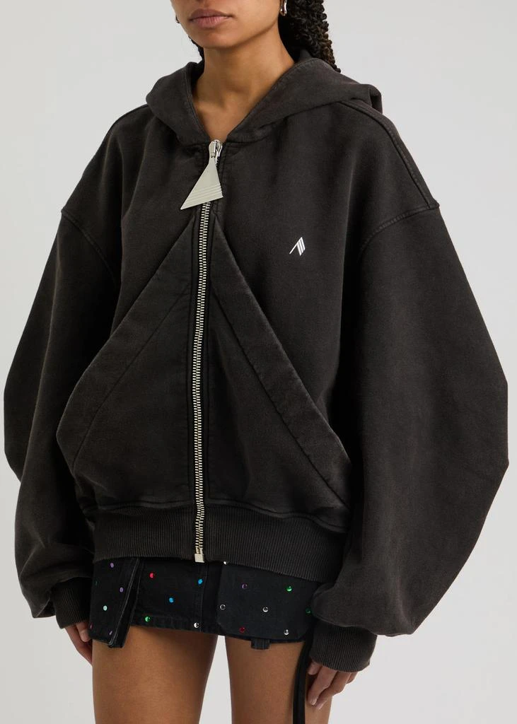 The Attico Hooded faded stretch-cotton sweatshirt 2