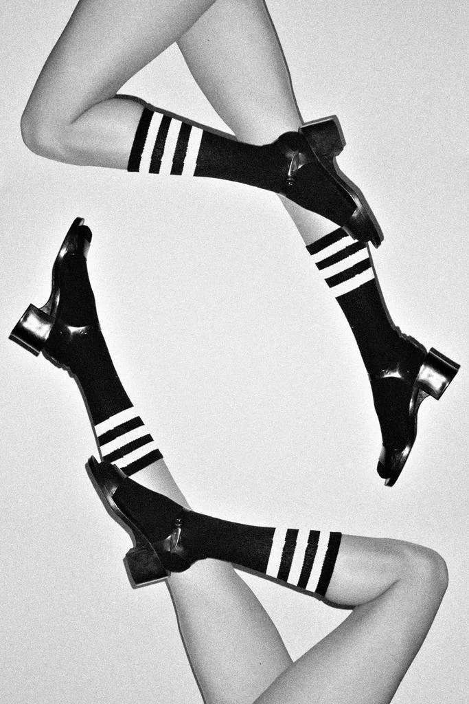Los Angeles Apparel CALFSOCK - Unisex 3-Stripe Calf Sock 20