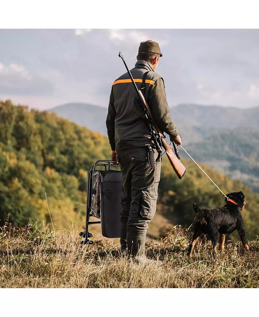 Mecale Swivel Folding Chair with Backrest and Padded Cushion