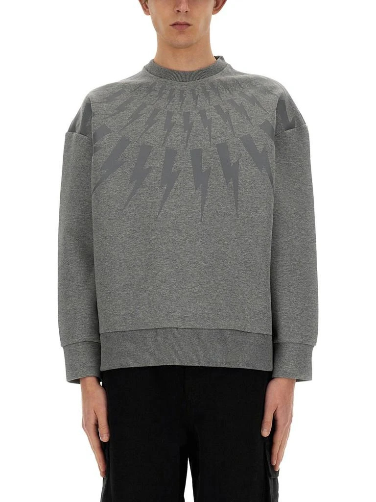 Neil Barrett Neil Barrett Thunderbolt Printed Crewneck Sweatshirt 1