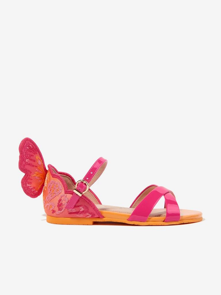 Sophia Webster Sophia Webster Girls Leather Chiara Embroidery Sandals in Pink 1