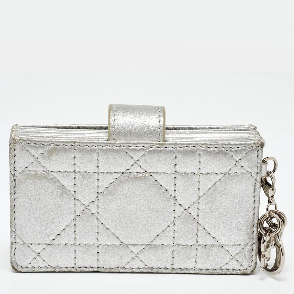 Dior Dior Silver Cannage Leather Lady Dior 5 Gusset Card Holder 6