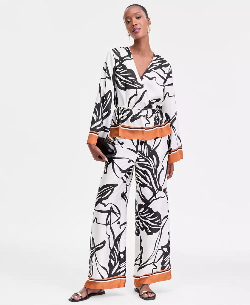 INC International Women's Printed Peplum Top, Exclusively at Macy's
