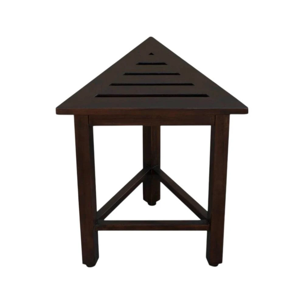 Hivvago 17" Dark Brown Teak Corner Shower Bench 5