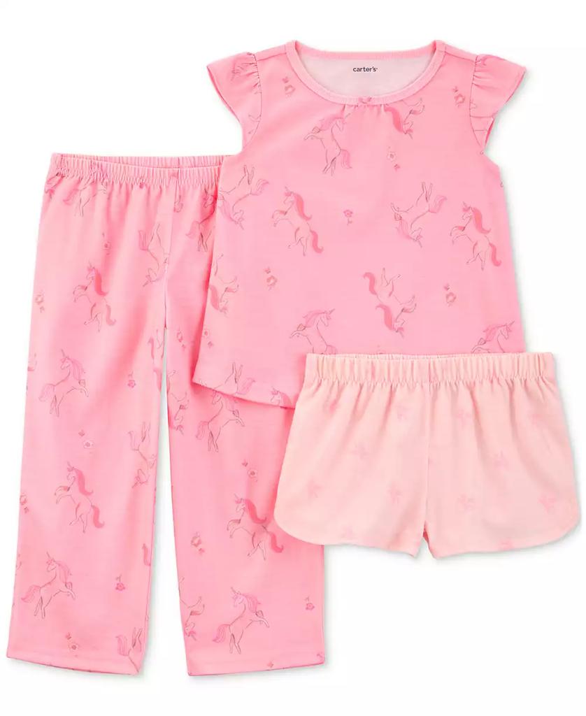 Carter's Toddler Girls Loose-Fit Unicorn Pajamas, 3 Piece Set
