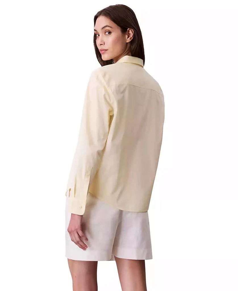 Calvin Klein Women's Cotton Poplin Stretch Relaxed Button-Down Shirt 5