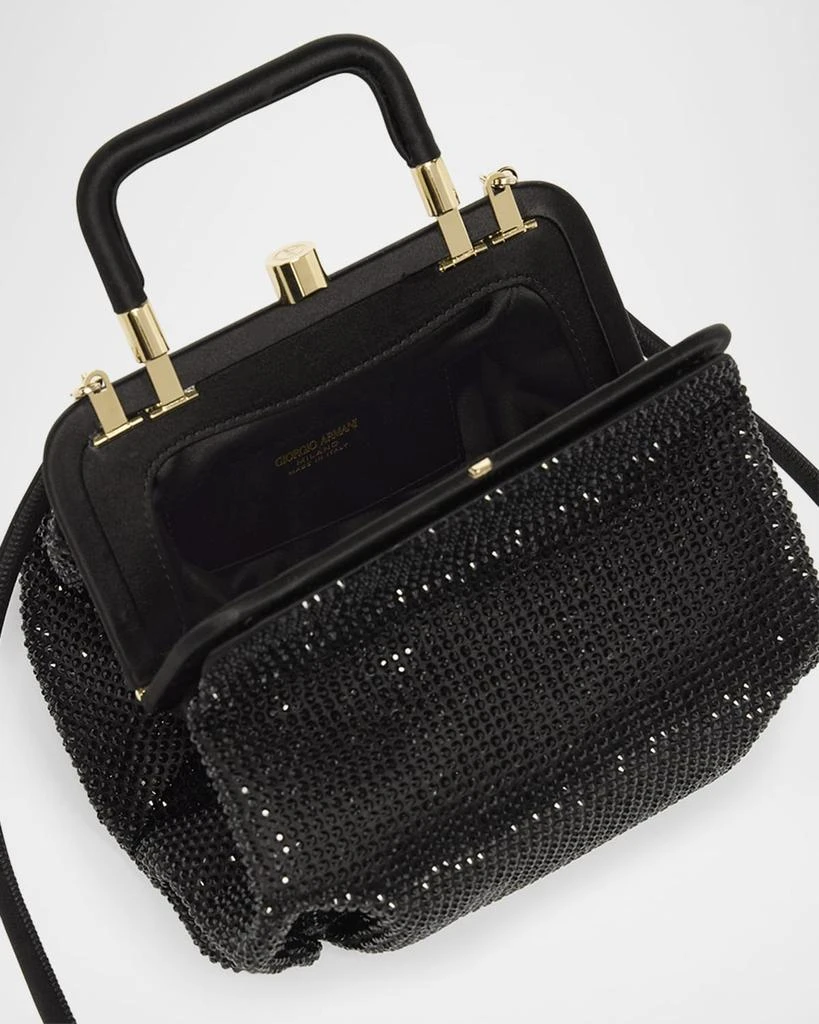 Giorgio Armani Pleated Rhinestone Satin Shoulder Bag 4