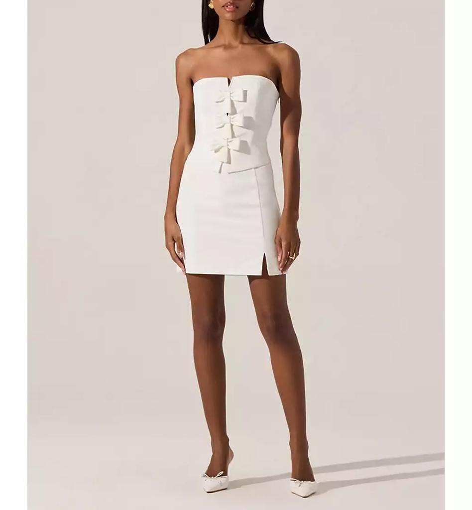 ASTR Women's Bow-Detail Strapless Mini Dress
