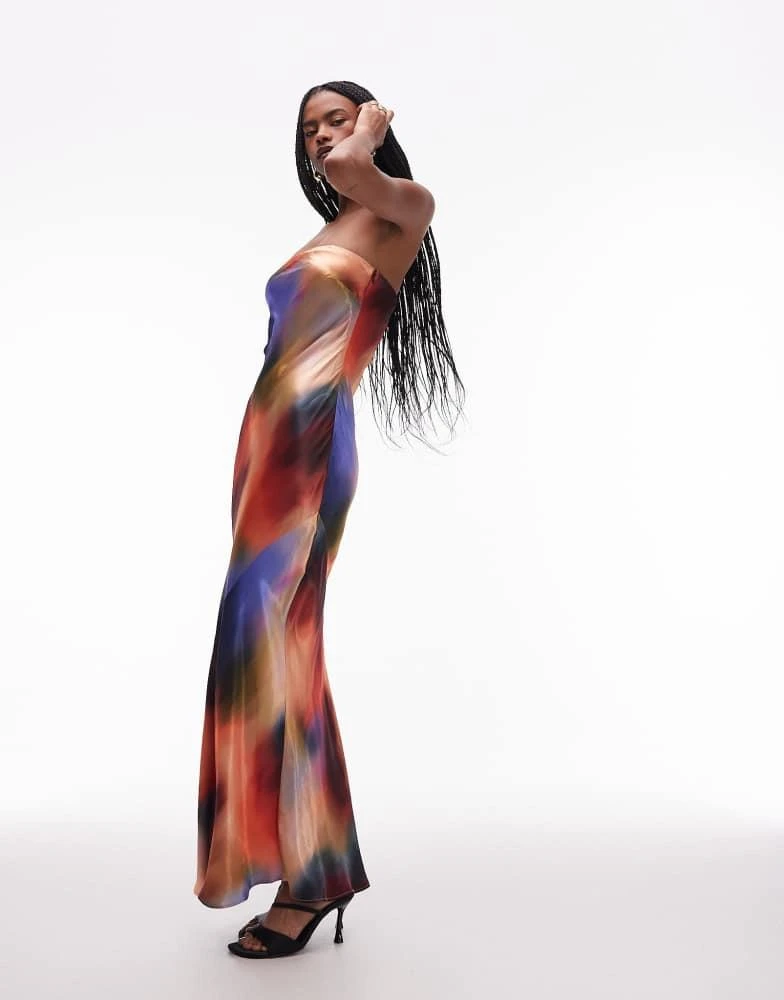 topshop satin slip dress Topshop Folded Neck Satin Slip Maxi Dress in Navy at Nordstrom, Size 14