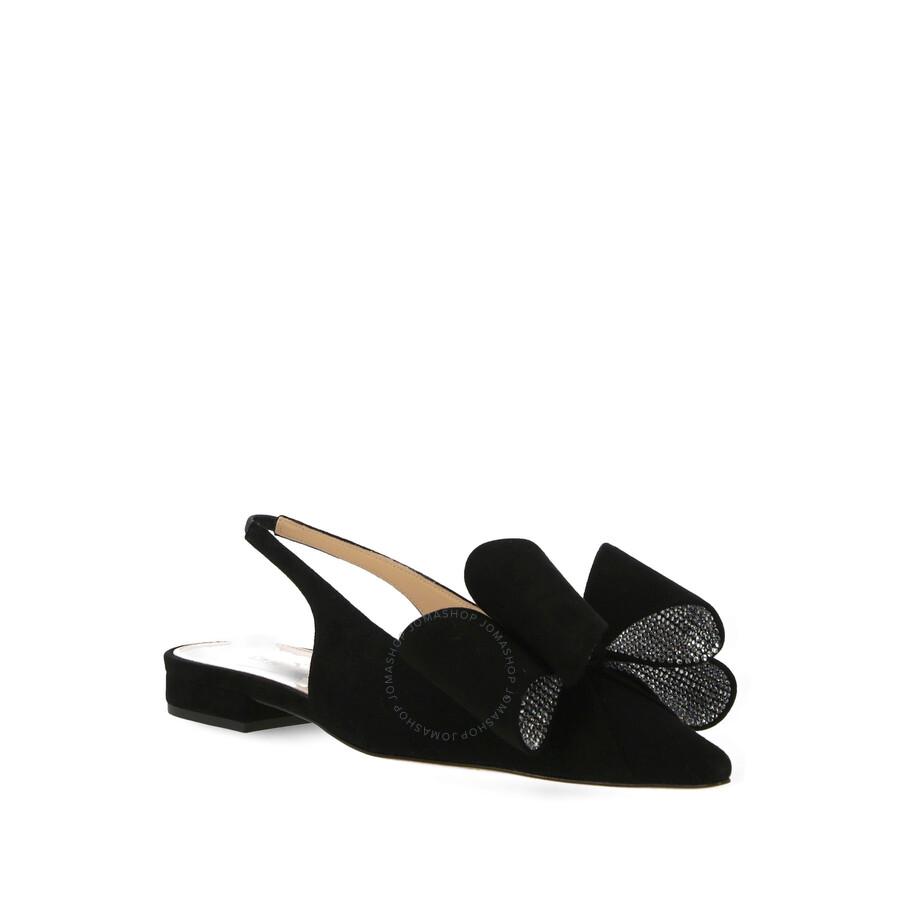 Mach & Mach Ladies Black Bow Detail Slingbacks