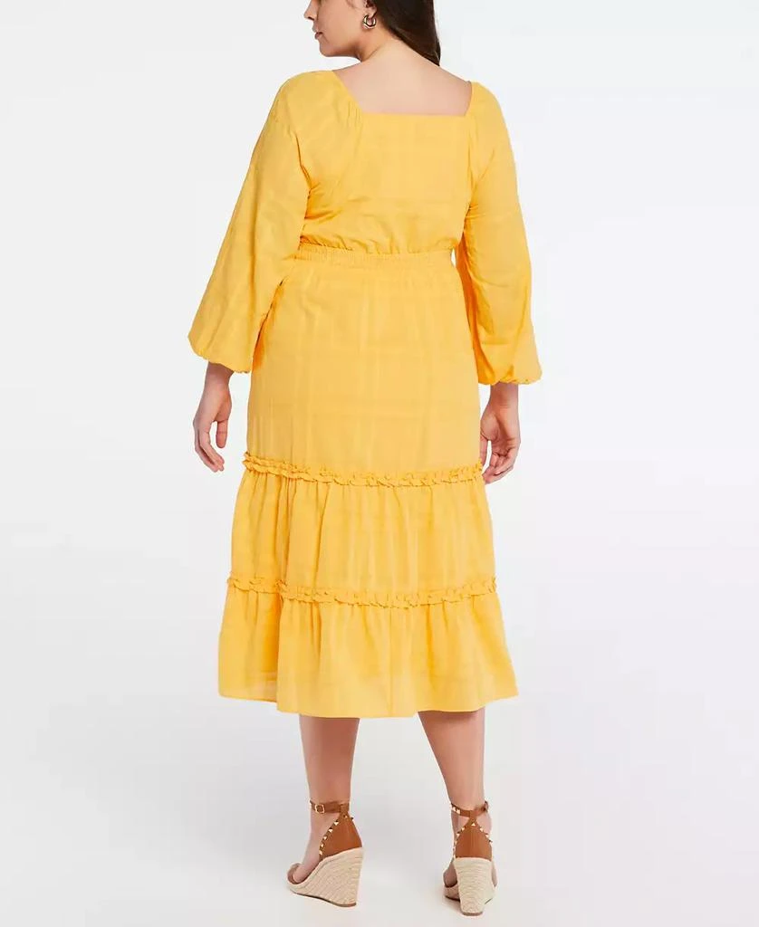 ELLA Rafaella Plus Size Cotton Square Neck Puff Sleeve Dress 2