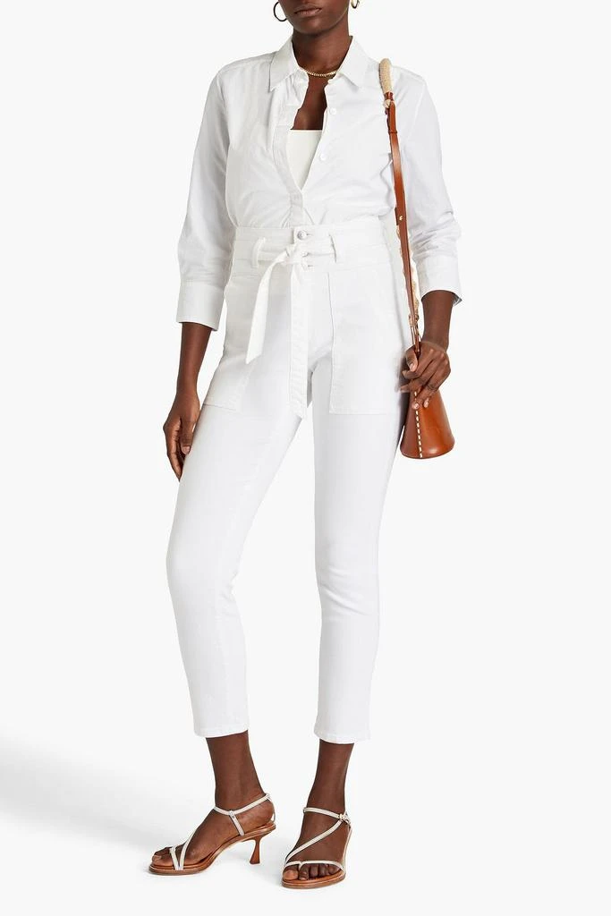 VERONICA BEARD Logan belted cropped high-rise slim-leg jeans 2