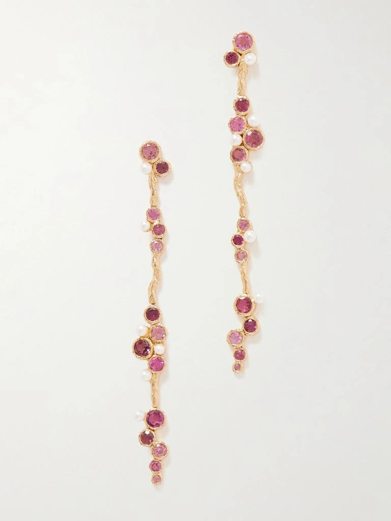 PACHAREE Floret Vine 碧玺、珍珠、镀金耳环 1