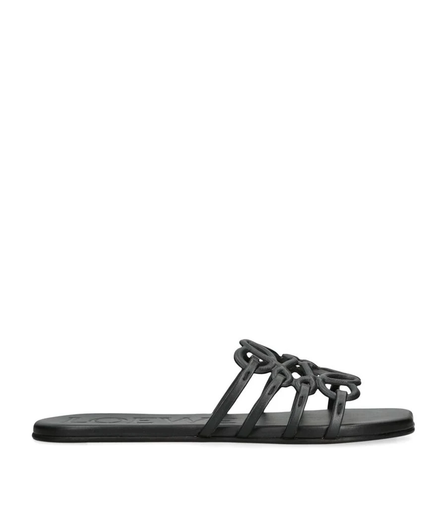 Loewe Leather Petal Anagram Slides 1