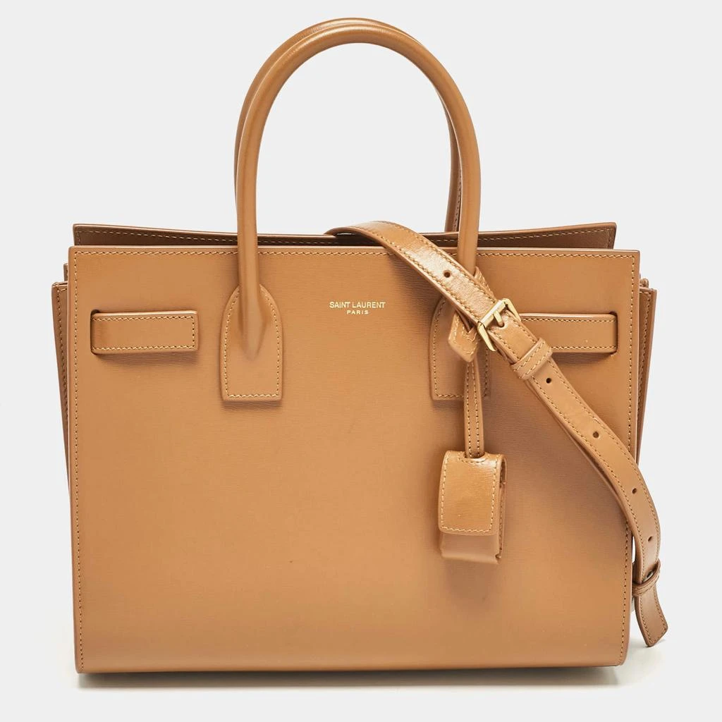 Yves Saint Laurent Saint Laurent Brown Leather Baby Classic Sac De Jour Tote 1