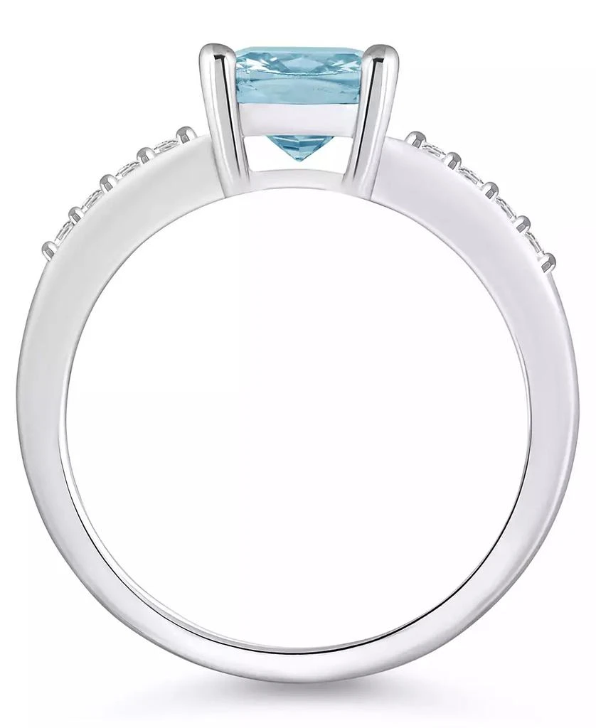 Macy's Aquamarine and Diamond Ring (2 ct.t.w and 1/8 ct.t.w) 14K White Gold 3