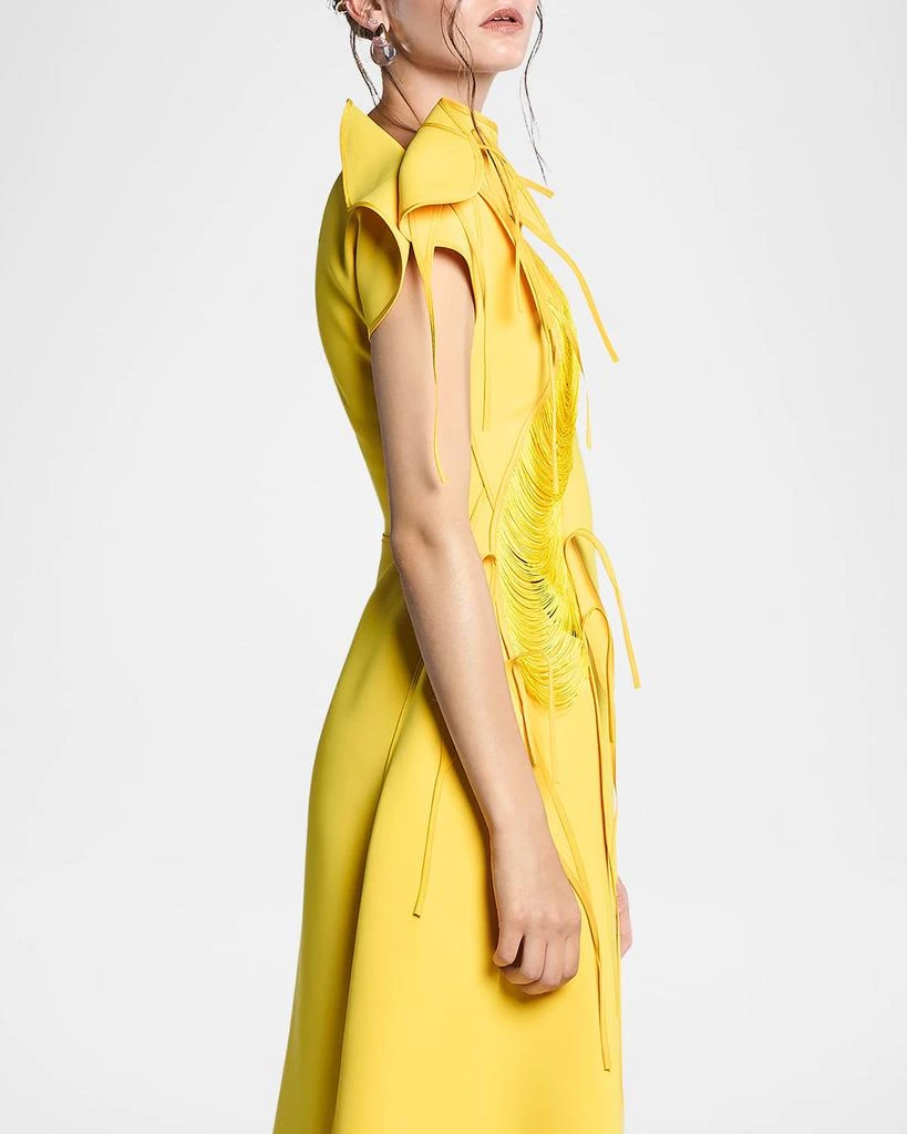 Maticevski Alena Fringe Applique Slit Gown 4
