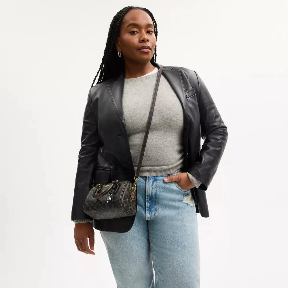 Coach Mini Rowan Crossbody Bag In Loved Signature Canvas With Charms 2