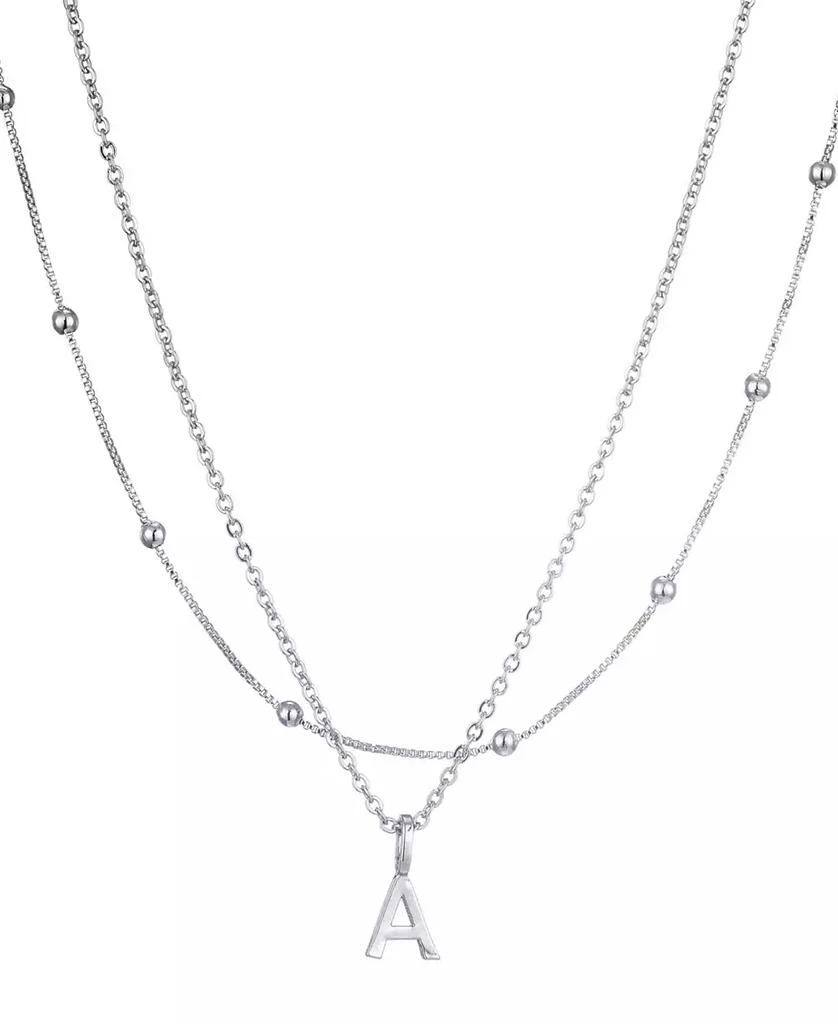 ADORNIA Silver Layered Initial Necklace