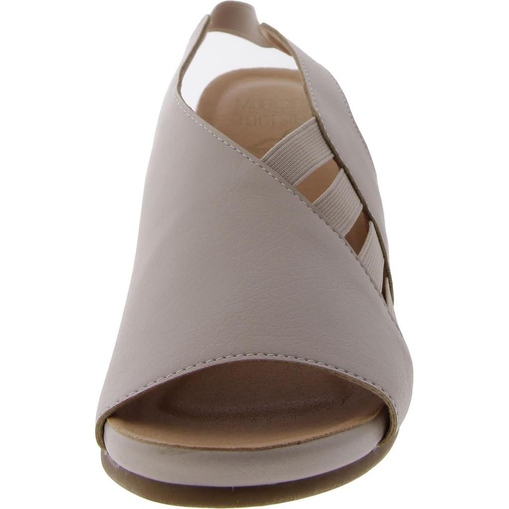 Mootsies Tootsies Womens Faux Leather Slip On Wedge Sandals