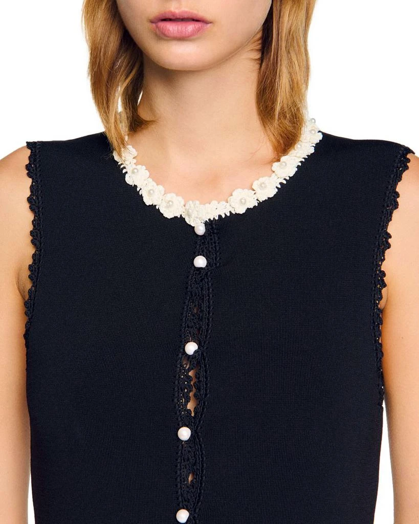 Sandro Long Dress with Crochet Detail 2