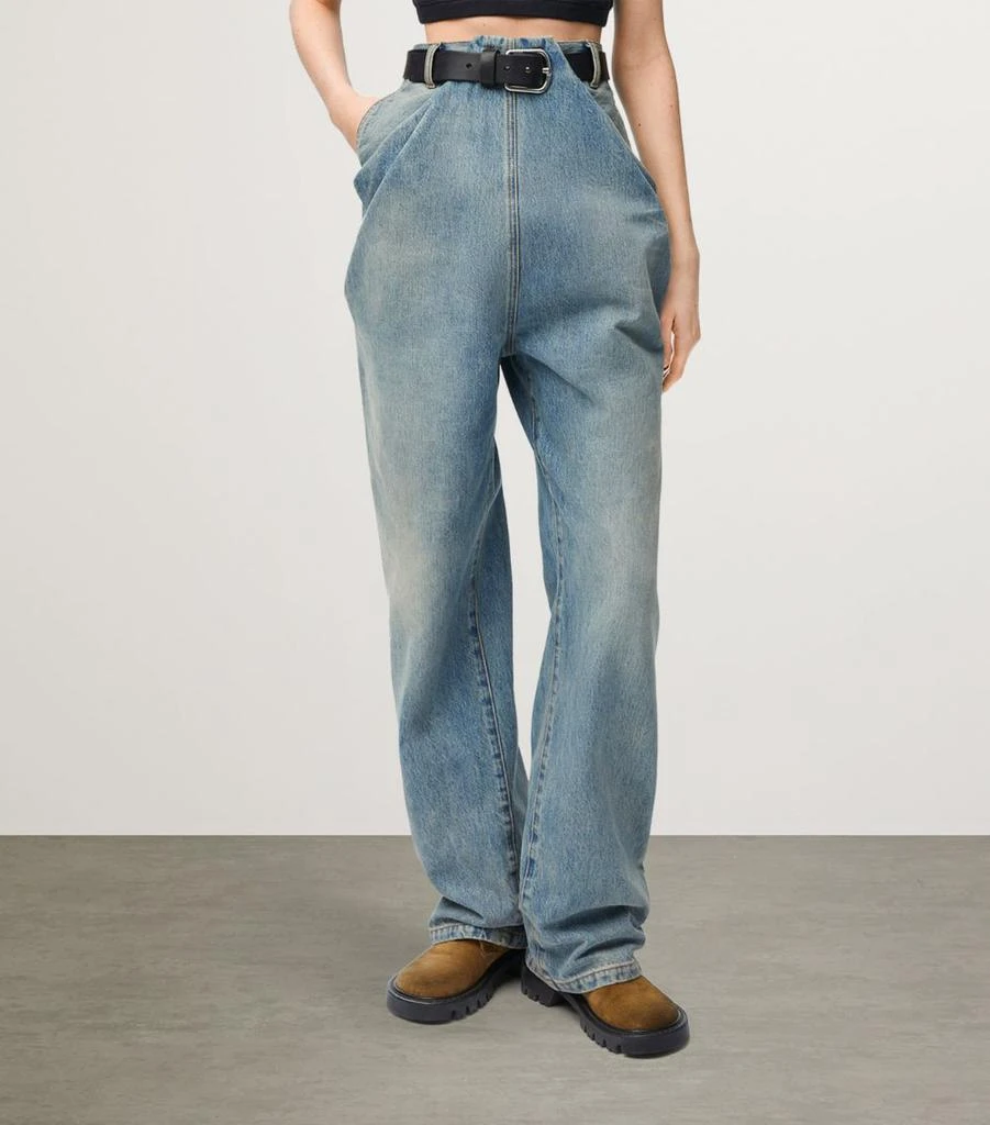 Loewe Light-Wash Draped Jeans 3