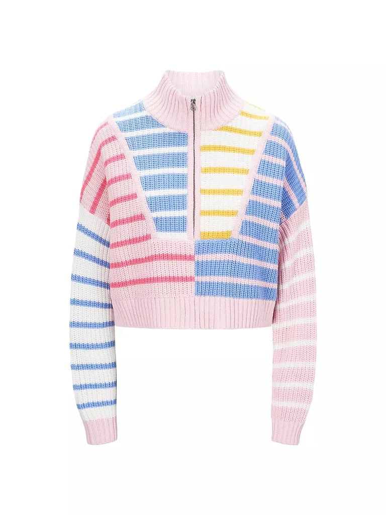 Staud Hampton Quarter-Zip Cotton-Blend Sweater 1