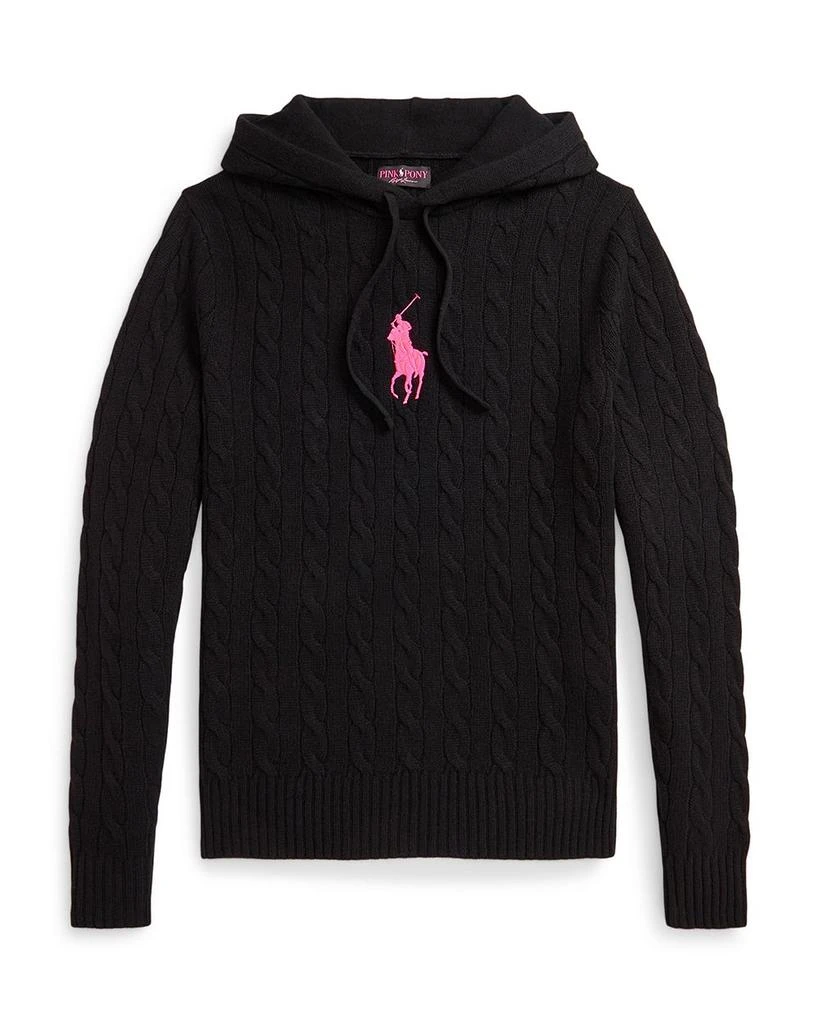 Ralph Lauren Unisex Pink Pony Cable Knit Hoodie 6