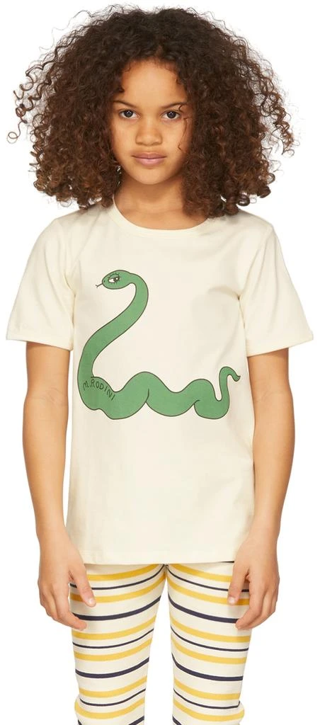 Mini Rodini Kids Off-White Snake T-Shirt 2