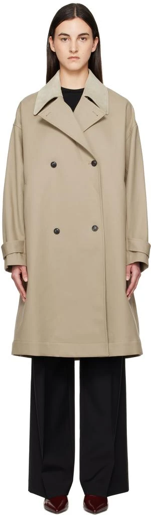Róhe Beige Suede Collar Garden Trench Coat 1