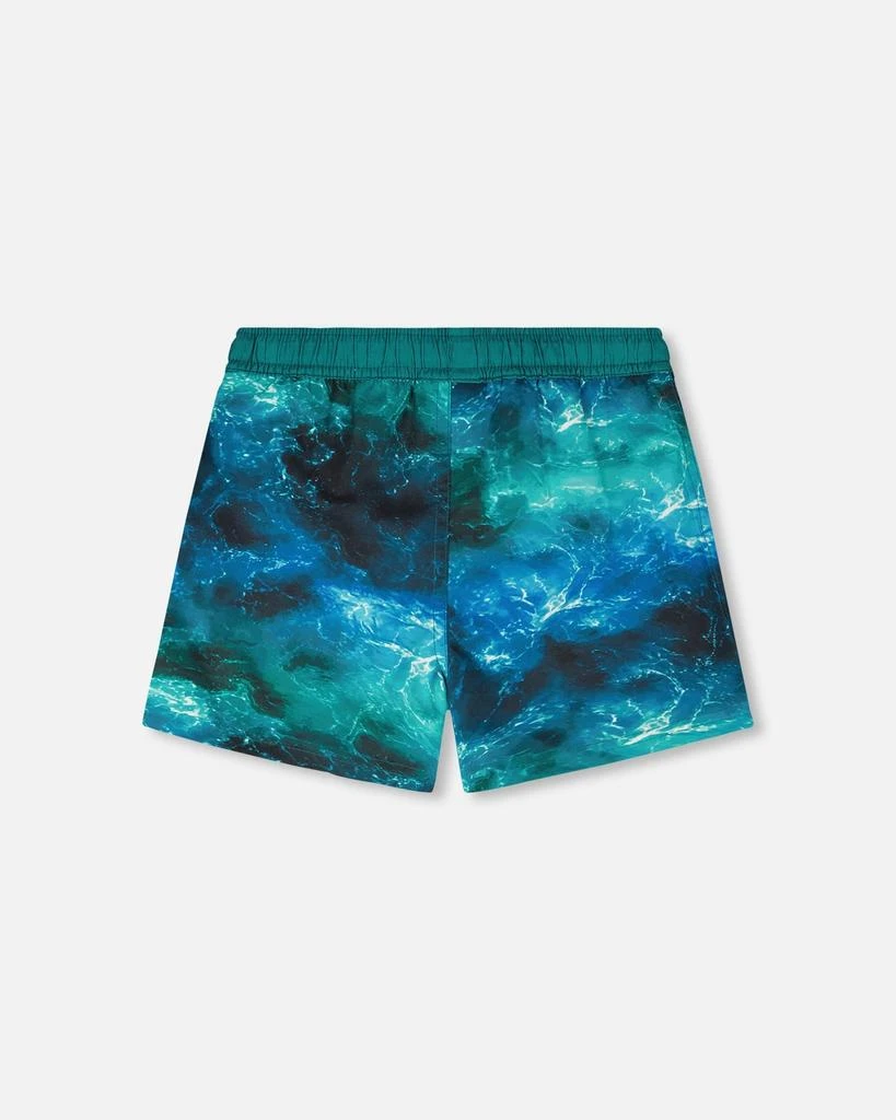 Deux par Deux Swim Trunks Blue Waves Print 4