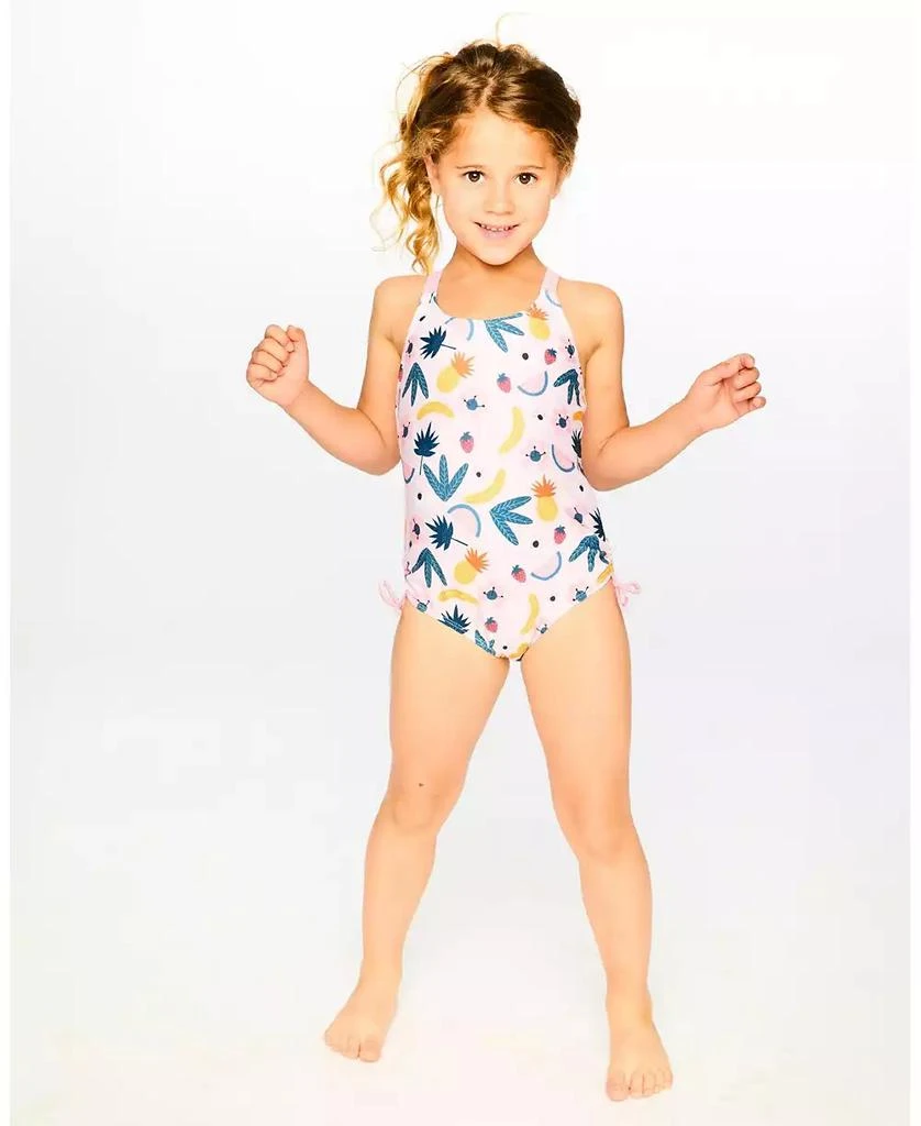Deux par Deux Girls One-Piece Swimsuit Pink Printed Fruits 3