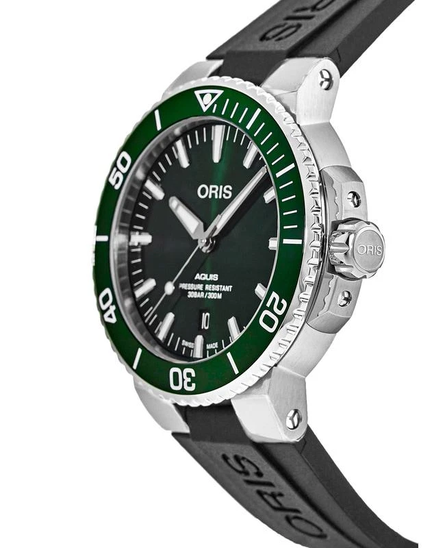 Oris Oris Aquis Date Green Dial Rubber Strap Men's Watch 01 733 7766 4157-07 4 22 64FC 3