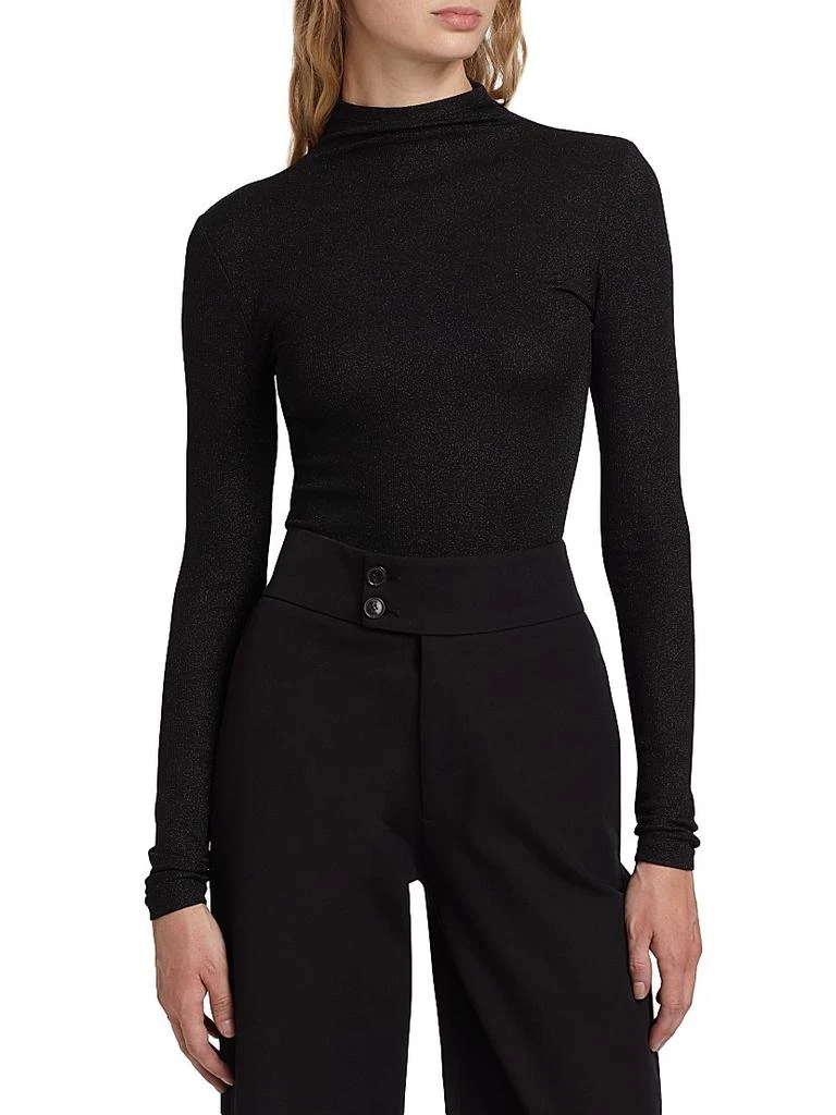 FRAME Metallic Turtleneck Top 3