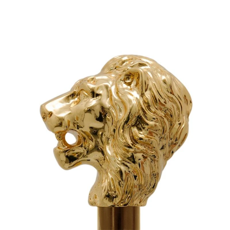 PASOTTI Pasotti - Black Umbrella with Gold Lion Handle 3
