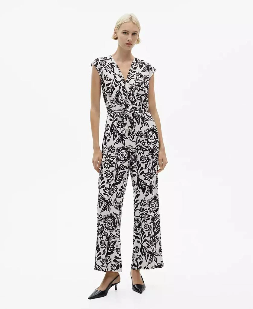 Mango Women's Belt Printed Jumpsuit 1