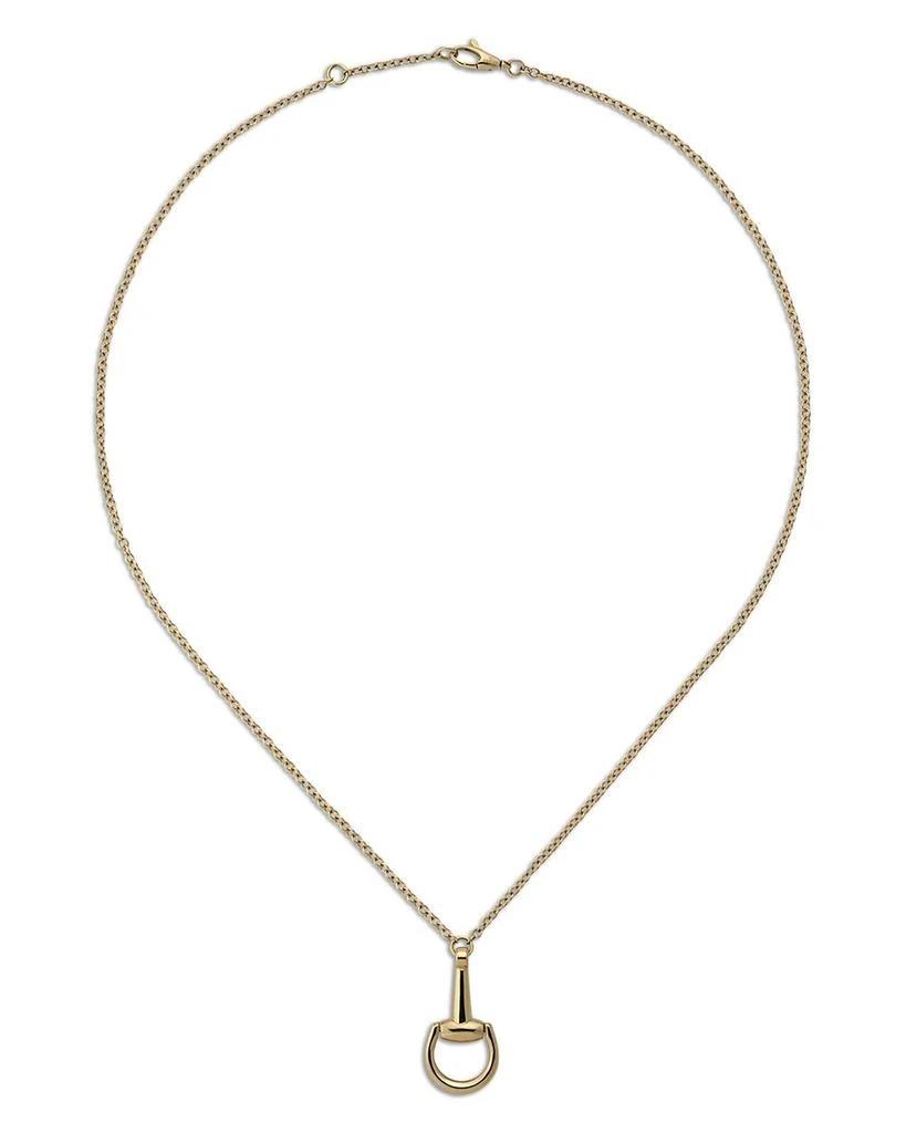 Gucci 18K Yellow Gold Horsebit Pendant Necklace, 15-16" 1