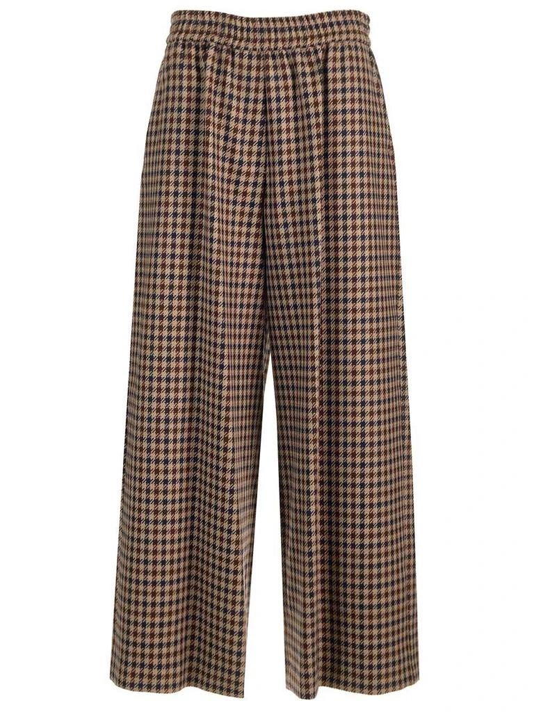 Weekend Max Mara Weekend Max Mara Ebe Checked Wide Leg Trousers 1