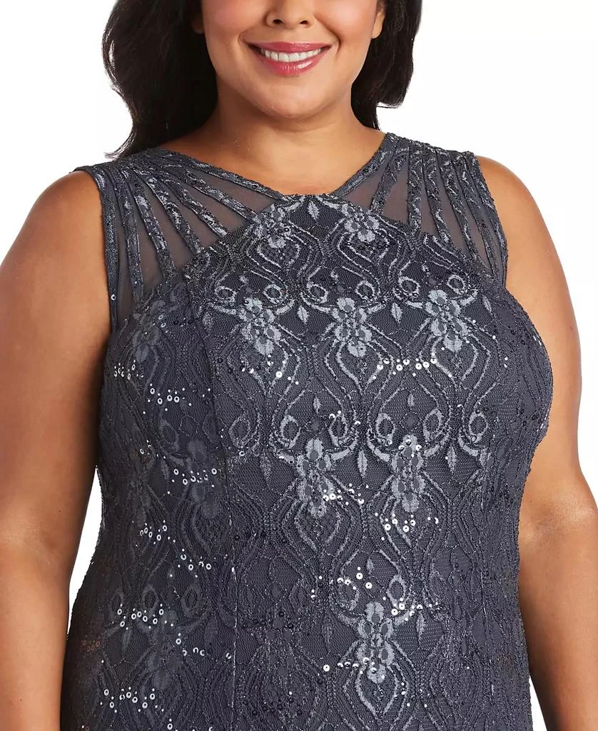 R & M Richards Plus Size Sequin Lace Gown 3