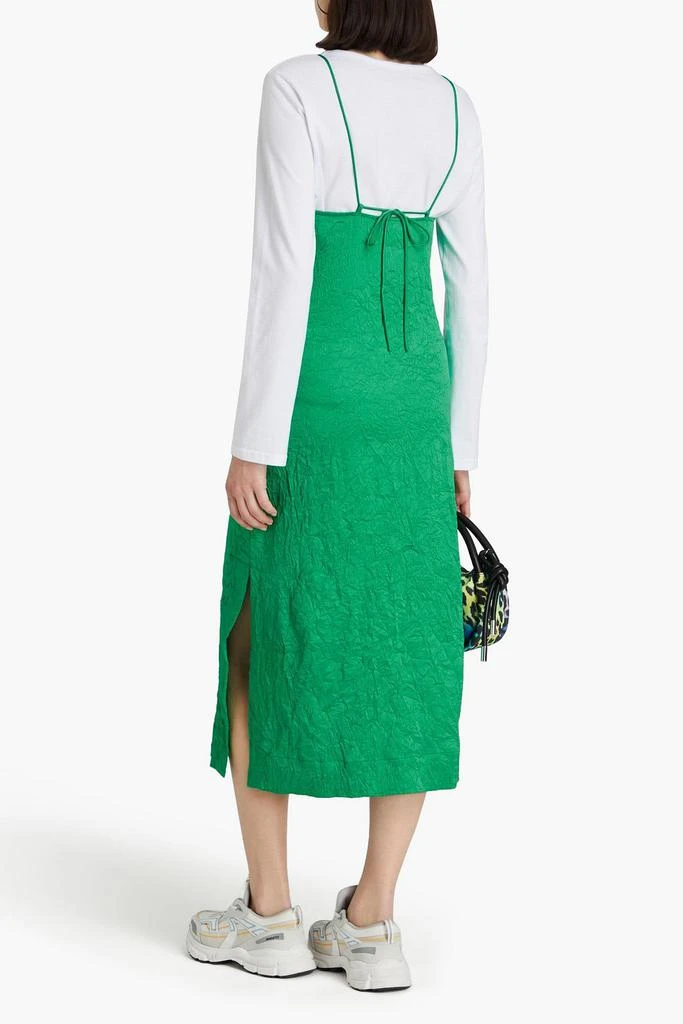 Ganni Crinkled-satin midi dress 3