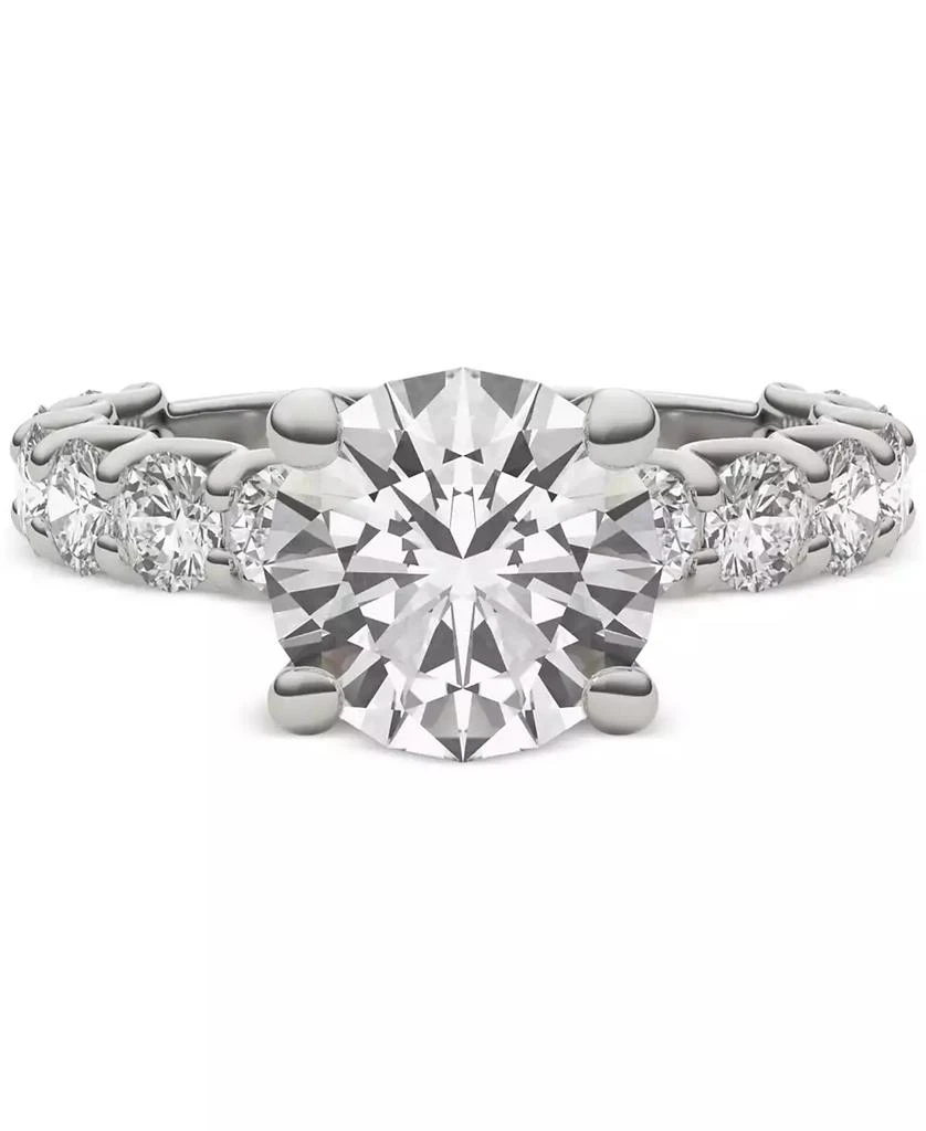 Charles & Colvard Moissanite Solitaire & Trellis-Set Side Stone Ring (3-3/4 ct. t.w.) in 14k White Gold 2