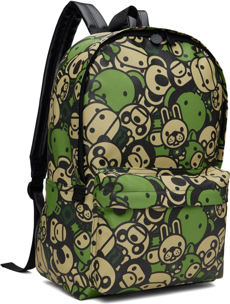 Bape Green Faux Leather Large Backpack 2
