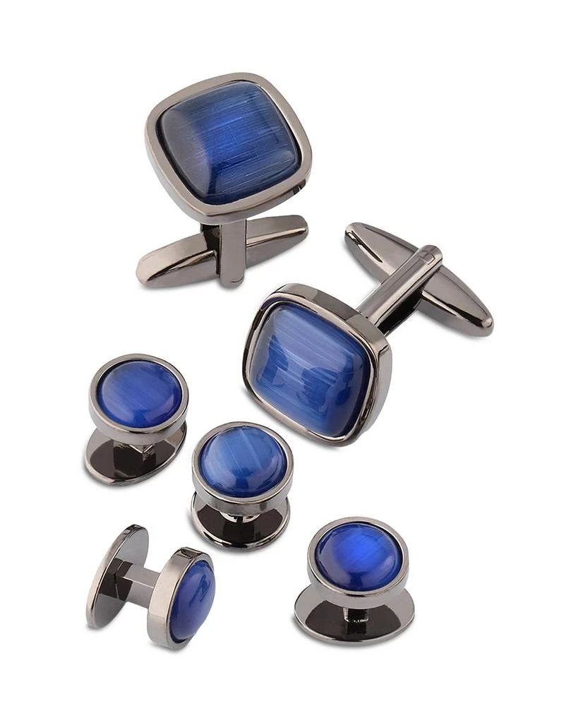 LINK UP Blue Fiber Optic Stud & Cufflink Set from Bloomingdale's