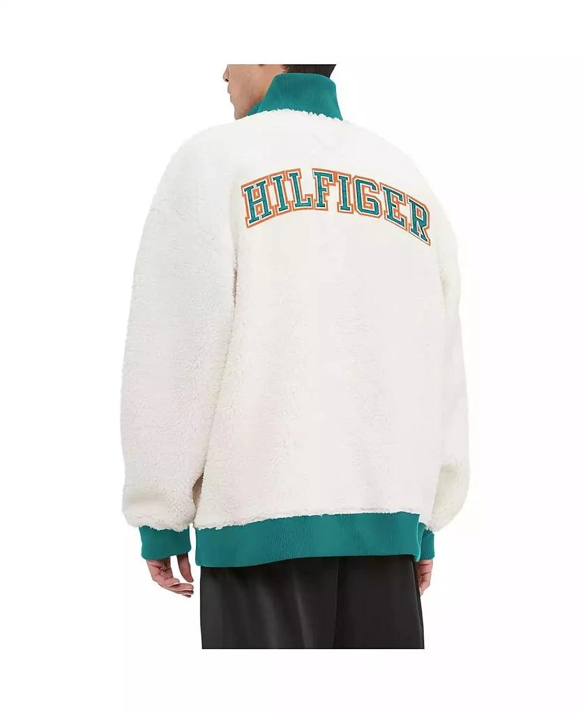 Tommy Hilfiger Men's Cream Miami Dolphins Jordan Sherpa Quarter-Zip Sweatshirt 2